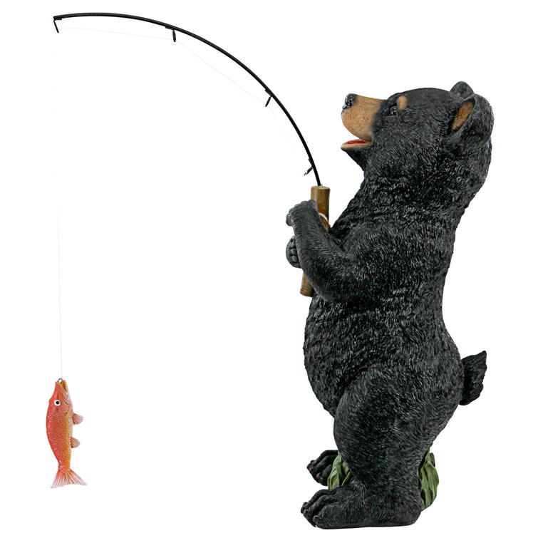 Design Toscano Fishing Black Bear Garden Statue Wayfair